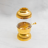 Healthsmith Pure Brass Akhand Jyoti Diya with Glass Cover & Adjustable Bati Knob | Windproof & Long-Lasting Diya | Akhand Deepak for Festivals, Daily Prayer & Home Décor